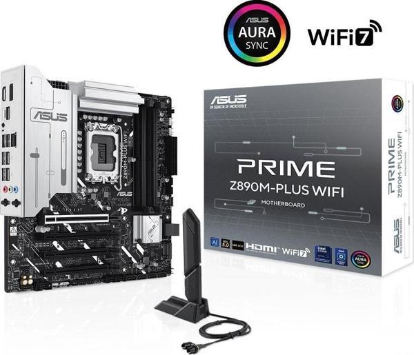 ASUS PRIME Z890M-PLUS WIFI Intel Z890 LGA1851 DDR5 7600 DP HDMI Type-C 3x M2 USB3.2 WiFi 7 mATX - Image 1
