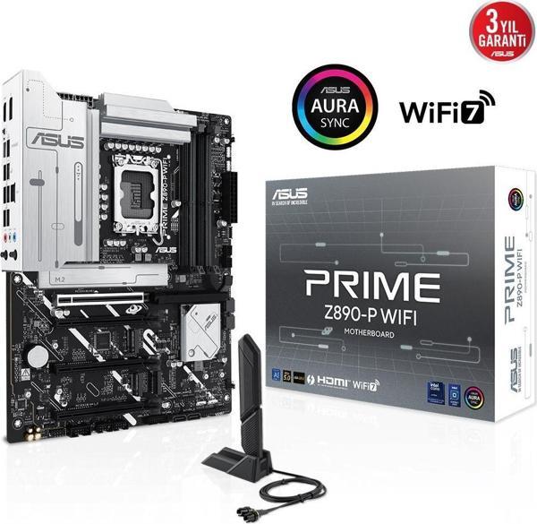 ASUS PRIME Z890-P WIFI Intel Z890 LGA1851 DDR5 7600 DP HDMI USB4 4x M2 USB3.2 WiFi 7 ATX 14+1+2+1  - Image 1