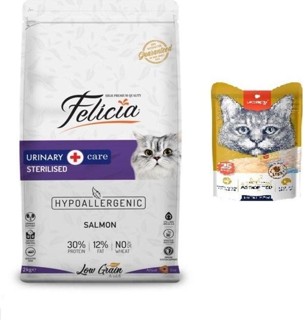 2 Kg Somonlu Kısır Kedi Kuru Maması + Wanpy Karışık 8 Lezzetli Krema Kedi Ödülü 25*14 Gr - Image 1