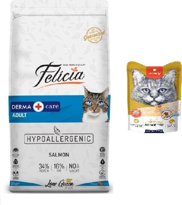2 Kg Yetişkin Somonlu Kedi Kuru Maması + Wanpy Karışık 8 Lezzetli Krema Kedi Ödülü 25*14 Gr - Image 1