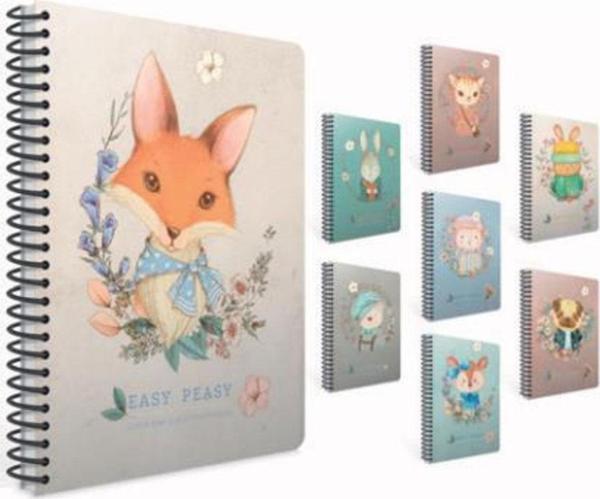 Gıpta Easy Notes Spiralli Karton Kapak Defter A4 80 Yaprak Çizgili 4745 (Karışık Renk 1 Adet) - Image 1