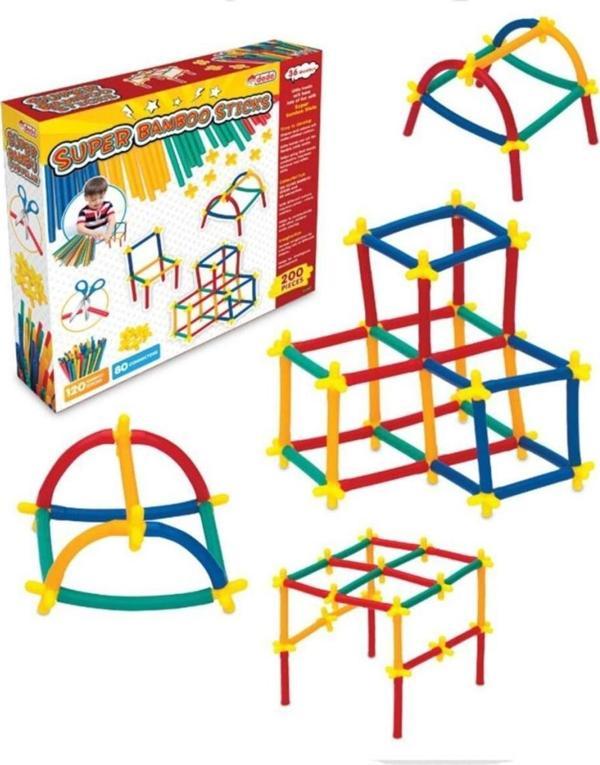 Dede Oyuncak Süper Bambu Çubuklar Lego 200 Parça 03461 - Image 1