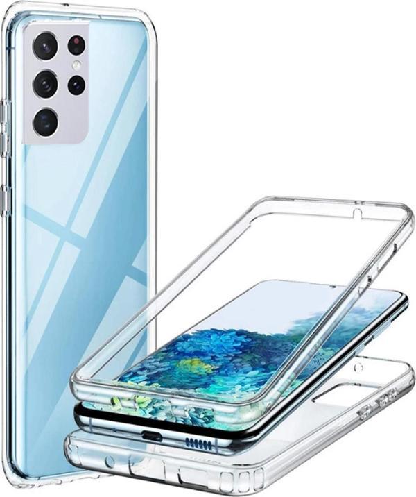 KZY İletişim Samsung Galaxy Note 20 Ultra Kapak 360 Derece Ön ve Arka Tam Koruma Şeffaf Silikon Kılıf - Image 1