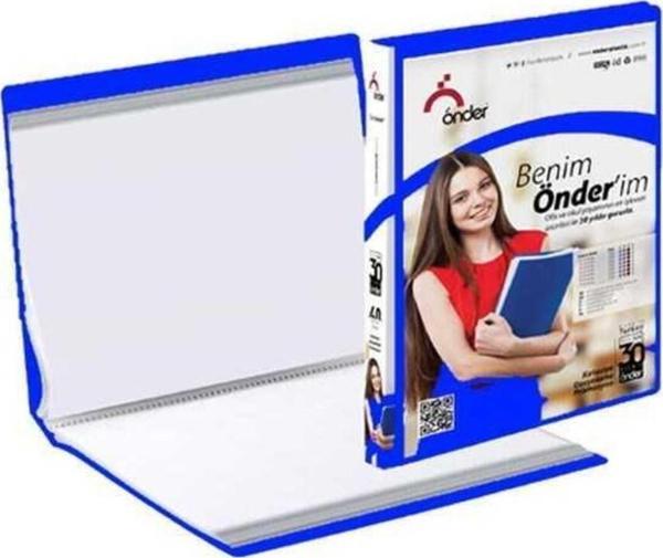 Önder A4 Katalog Sunum Dosyası PP 80 Sayfa Kapasiteli Ön Cepli Mavi 1280-1 - Image 1