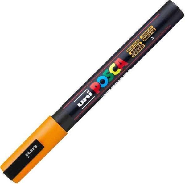 Uni-Ball Markör Boyama Kalemi Posca Su Bazlı Poster 0.9-1.3 Su Bazlı Poster Markörü Parlak Sarı N Pc-3M (6 Lı Paket) - Image 1
