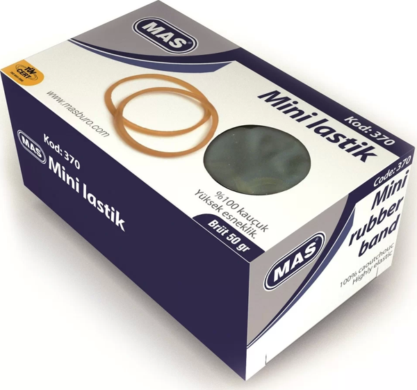 Mas 370 %100 Kauçuk Mini Ambalaj Lastiği 50 gr Kutu - Image 1