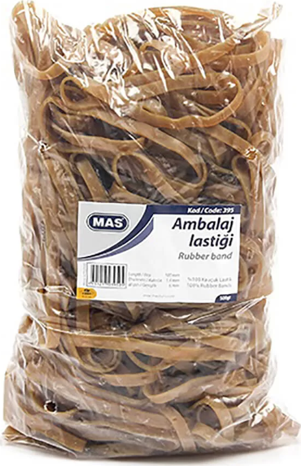 Mas 395 Geniş - Kalın Ambalaj Lastiği %100 Kauçuk (500 Gr) - Image 1