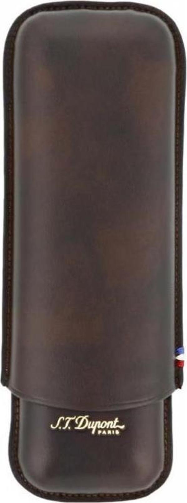 S.T. Dupont Kahverengi Deri 2'li Puro Kılıfı 183141 - Image 1