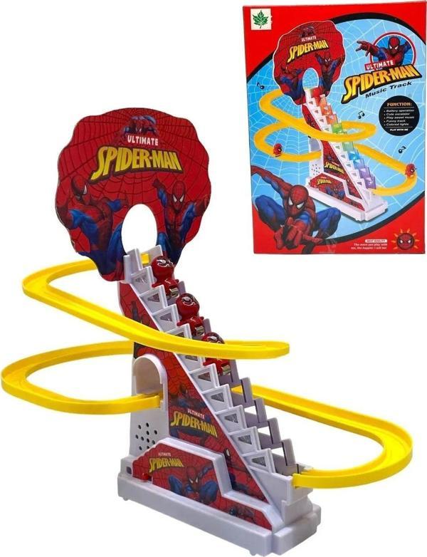 Dön Dolaş Spiderman Oyunu Merdivenden Çıkıp Kaydıraktan Kayan Spiderman Işıklı Müzikli - Image 1