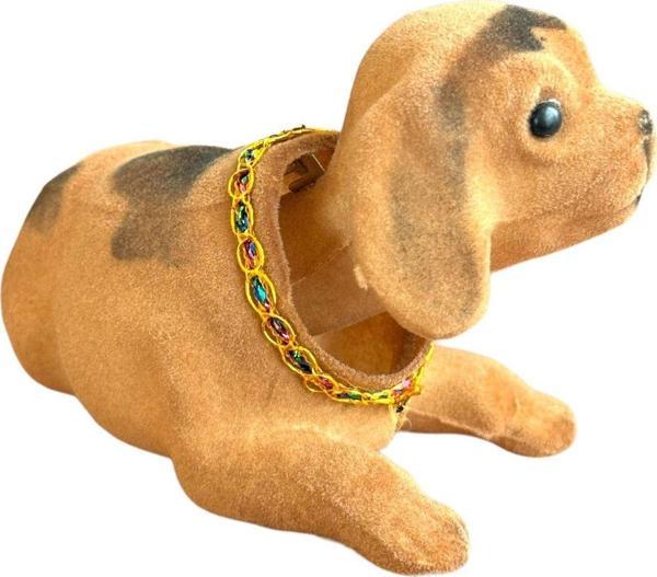 KAFA SALLAYAN KÖPEK ARABA SÜSÜ KAHVERENGİ RENK 14 CM - Image 1