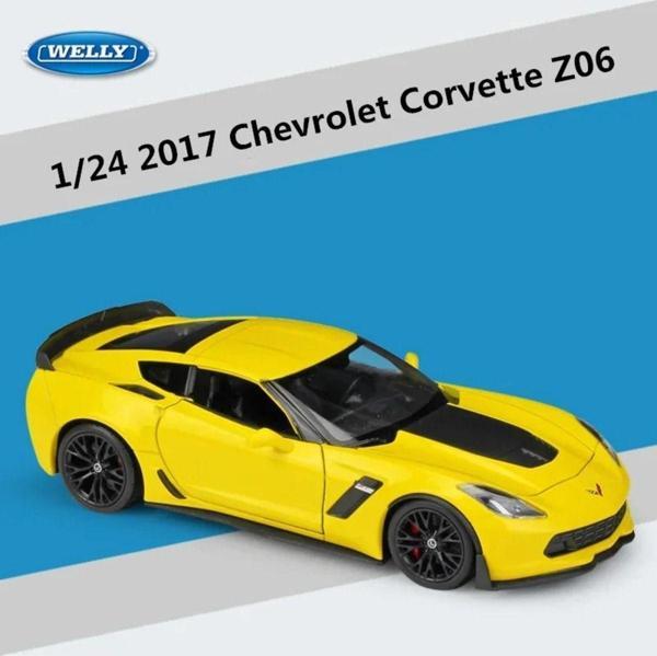 CHEVYROLET CORVETTE Z06 1/24 SARI RENK MODEL ARABA KOLEKSİYON - Image 1