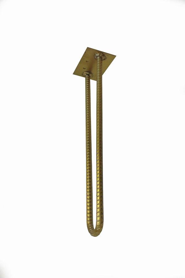 Ergonomi Market Nervürlü Demirden Altın Yaldız Rustik Tarz U Model Has Demir Firkete Masa Sehpa Ayağı 25 cm - Image 1