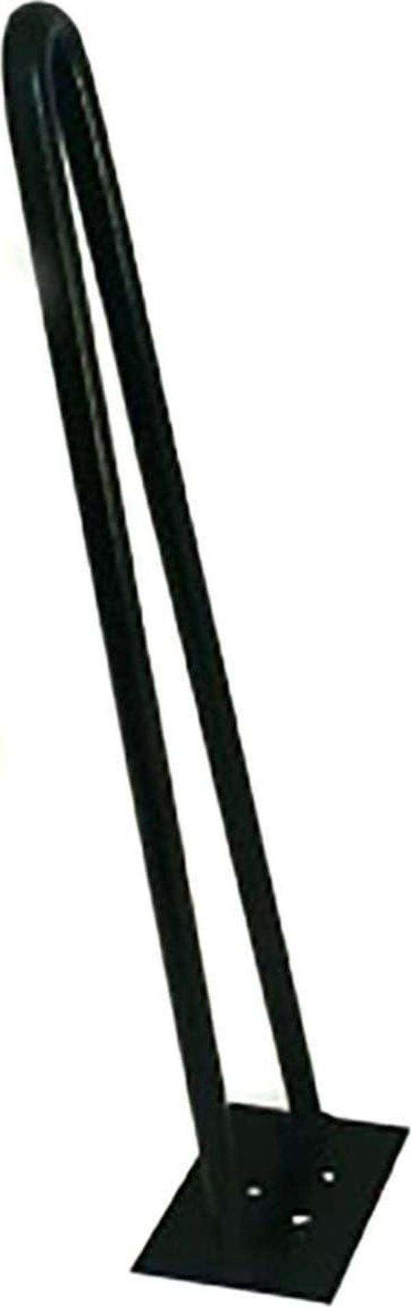 Wooden Gold Rustik Tarz V Model Mat Siyah Has Demir Firkete Masa Sehpa Ayağı 80 cm - Image 1