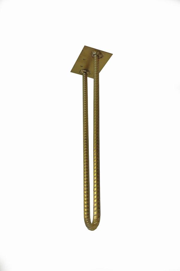 Wooden Gold Nervürlü Demirden Altın Yaldız Rustik Tarz U Model Has Demir Firkete Masa Sehpa Ayağı 60 cm - Image 1