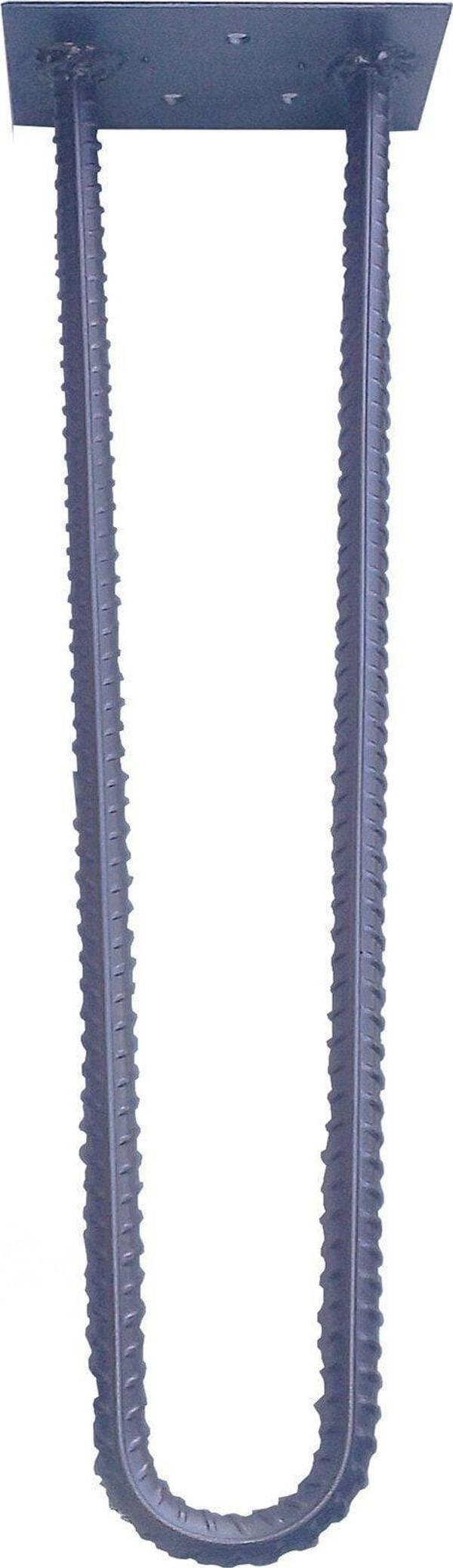 Wooden Gold Nervürlü Demirden Gümüş Yaldız Rustik Tarz U Model Has Demir Firkete Masa Sehpa Ayağı 25 cm - Image 1