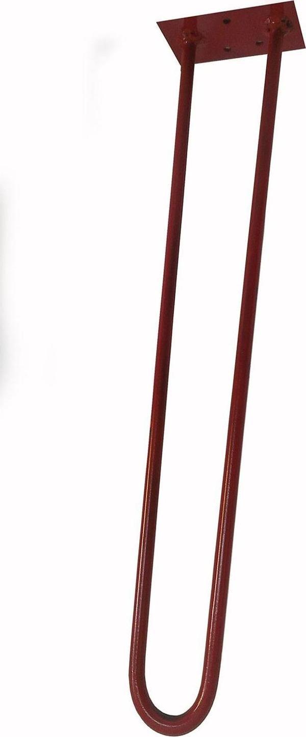 Wooden Gold Kırmızı Renkrustik Tarz U Model Has Demir Firkete Masa Sehpa Ayağı 71 cm - Image 1