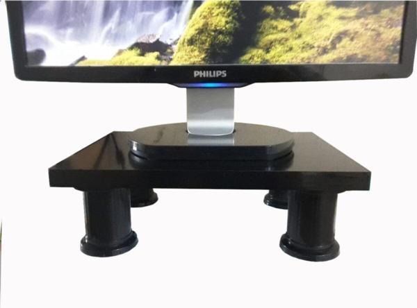 Wooden Gold Zıtların Birliği Mat Siyah Beyaz Monitör Standı 55 cm x 22 cm - Image 1