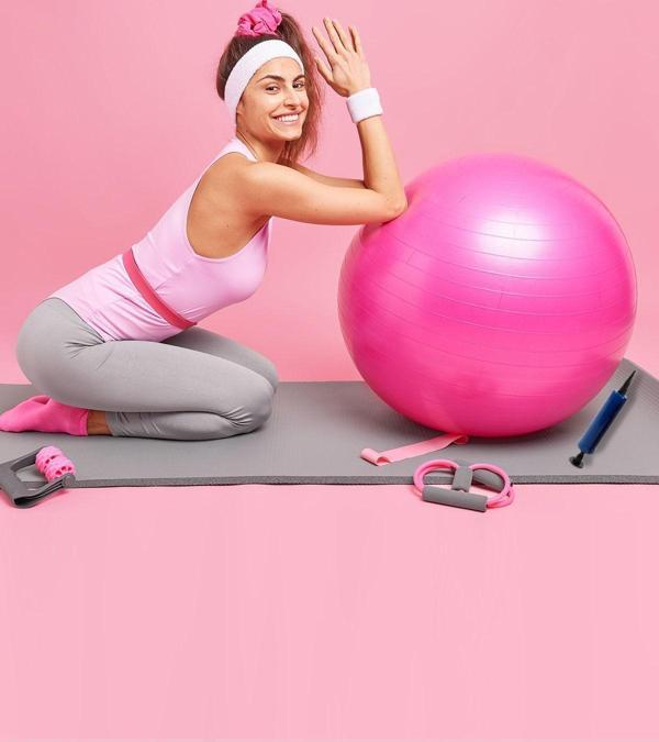 Hsport Dayanıklı Yüksek Kalite Fitilli Pilates Topu Ve Pompa Seti Denge,Aerobik,Yoga,Fitness Topu - Image 1