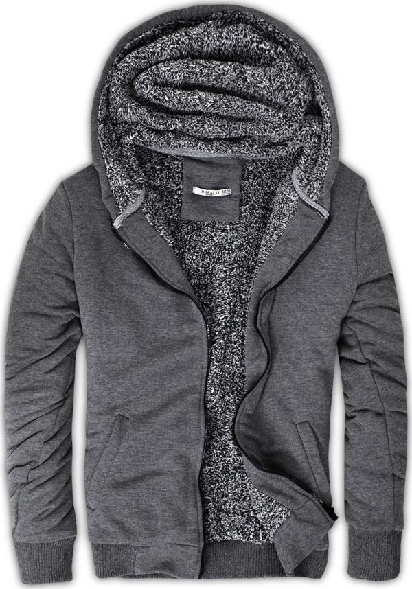 Buratti İçi Kürklü Kapüşonlu  Slim Fit Erkek Sweat 575708 ANTRASİT - Image 1