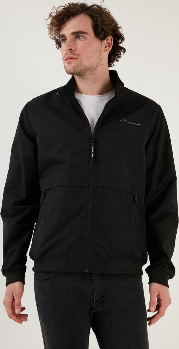 Buratti Slim Fit Dik Yaka Fermuarlı Erkek Mont 497UCHE SİYAH - Image 1