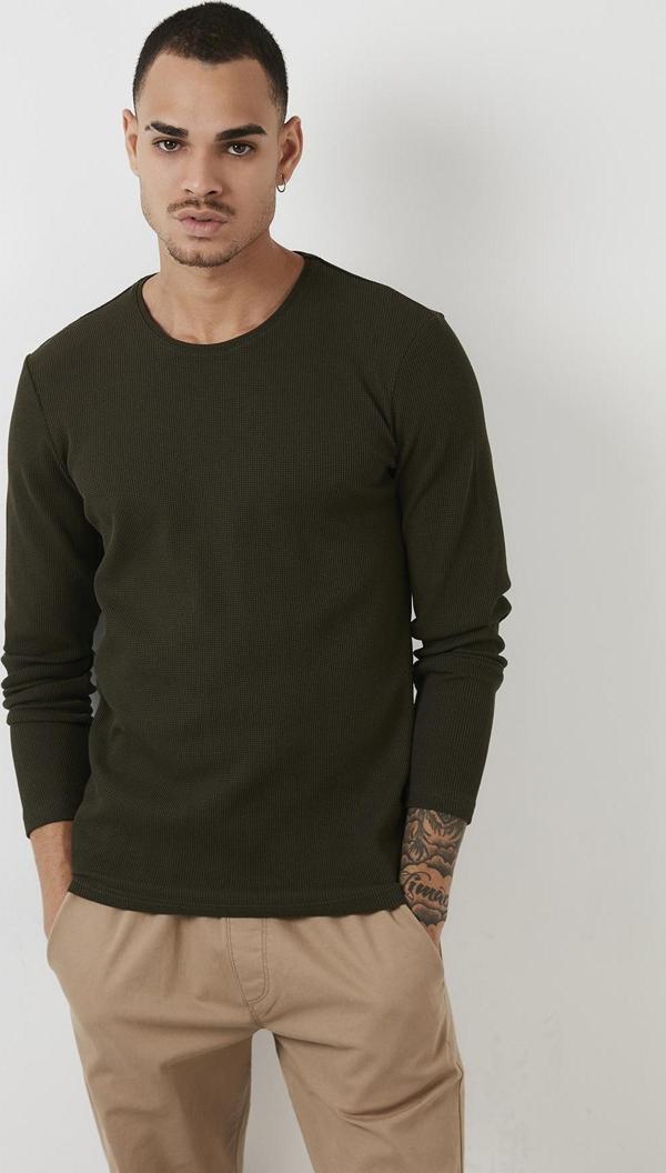 Buratti Pamuklu Bisiklet Yaka Slim Fit Basic Erkek Sweat 5905073 HAKİ - Image 1