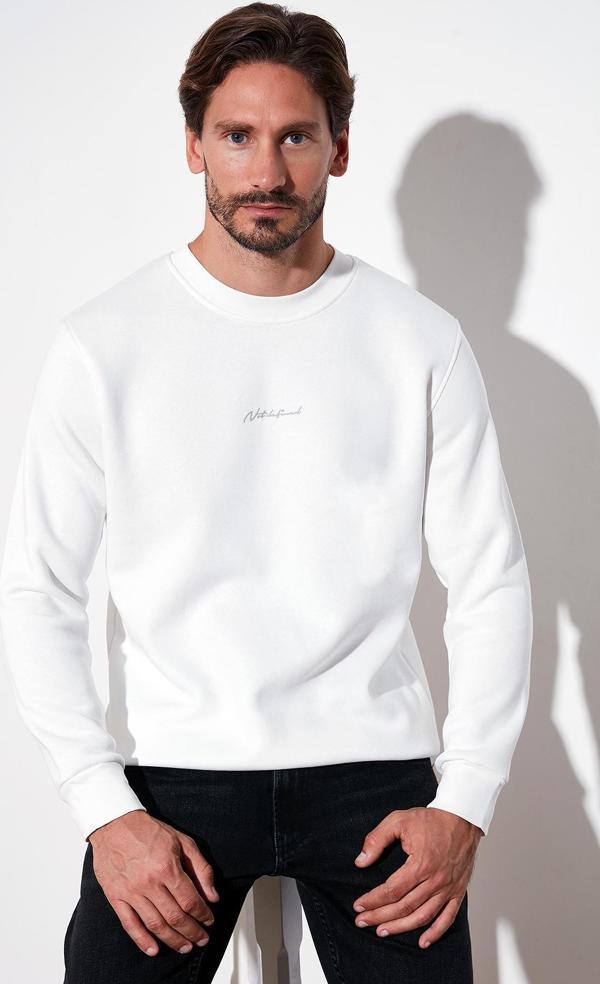 Buratti Pamuklu Regular Fit Bisiklet Yaka Erkek Sweat 59050121 EKRU - Image 1