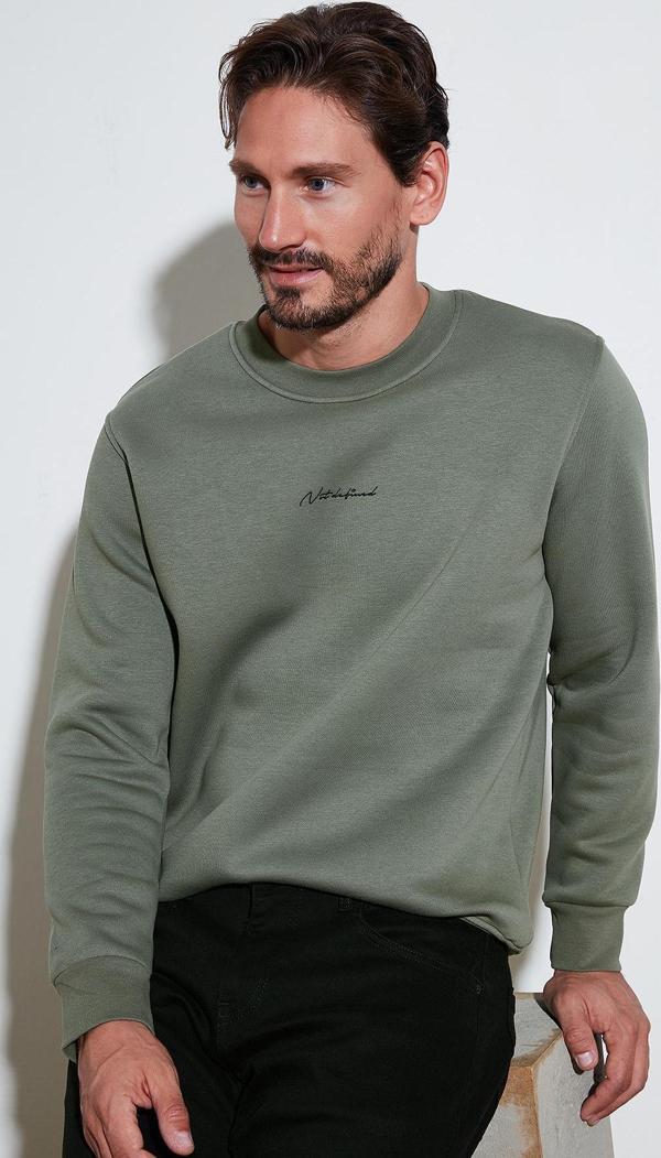 Buratti Pamuklu Regular Fit Bisiklet Yaka Erkek Sweat 59050121 HAKİ - Image 1