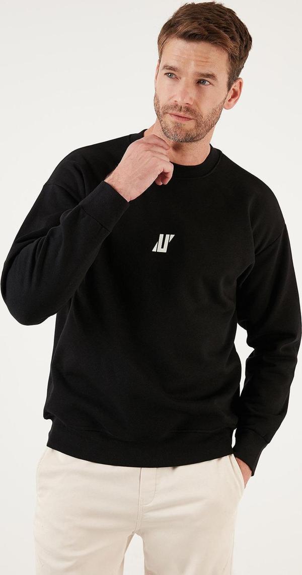 Buratti Regular Fit Bisiklet Yaka Pamuklu İçi Tüylü Yumuşak Şardonlu Erkek Sweat 5905405 SİYAH - Image 1