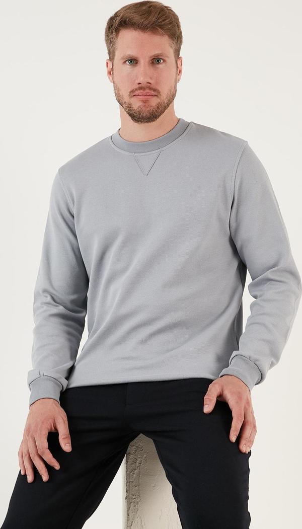 Buratti Pamuklu Relaxed Fit Bisiklet Yaka Erkek Sweat 5905453 AÇIK GRİ - Image 1