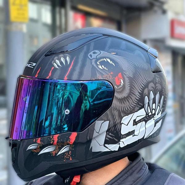 Ls2 Rapid 2 Clawn Full Face Motosiklet Kaskı Şeffaf + Gökkuşağı Vizörlü - Image 1