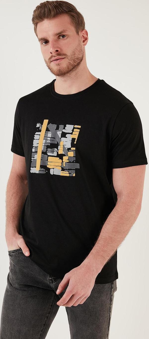 Buratti Baskılı Bisiklet Yaka % 100 Pamuk Slim Fit Erkek T Shirt 646R3710 SİYAH - Image 1