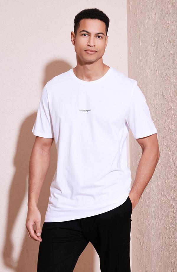 Buratti % 100 Pamuk Bisiklet Yaka Regular Fit Erkek T Shirt 5902757 BEYAZ - Image 1