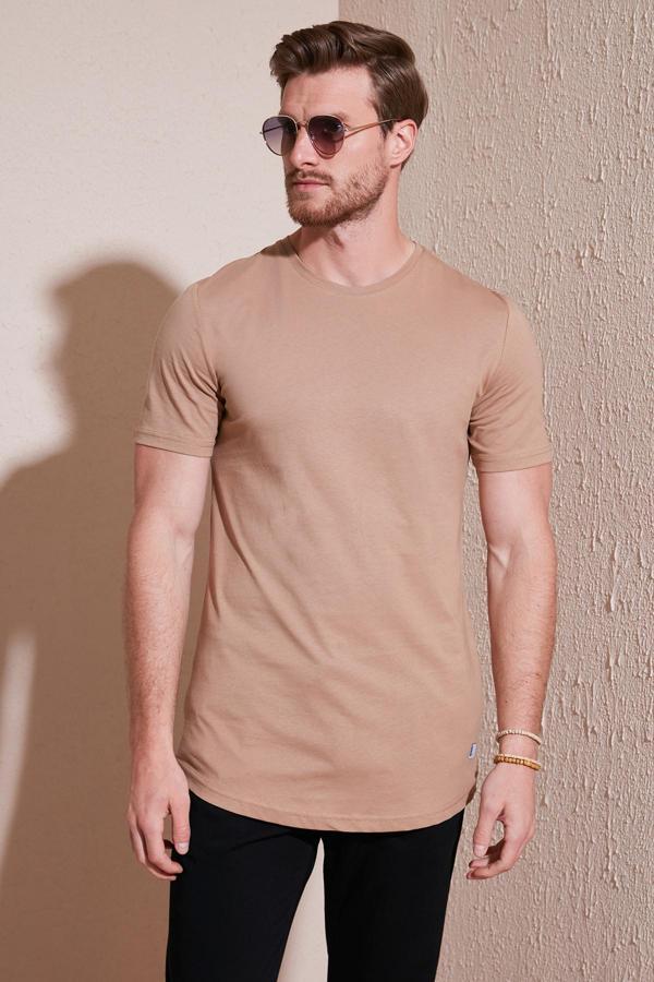 Buratti % 100 Pamuk Regular Fit Bisiklet Yaka T shirt Erkek T Shirt 5902511 TOPRAK - Image 1