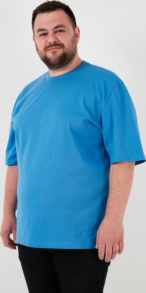 Buratti Pamuklu Regular Fit Büyük Beden Erkek T Shirt 5902365B MAVİ - Image 1