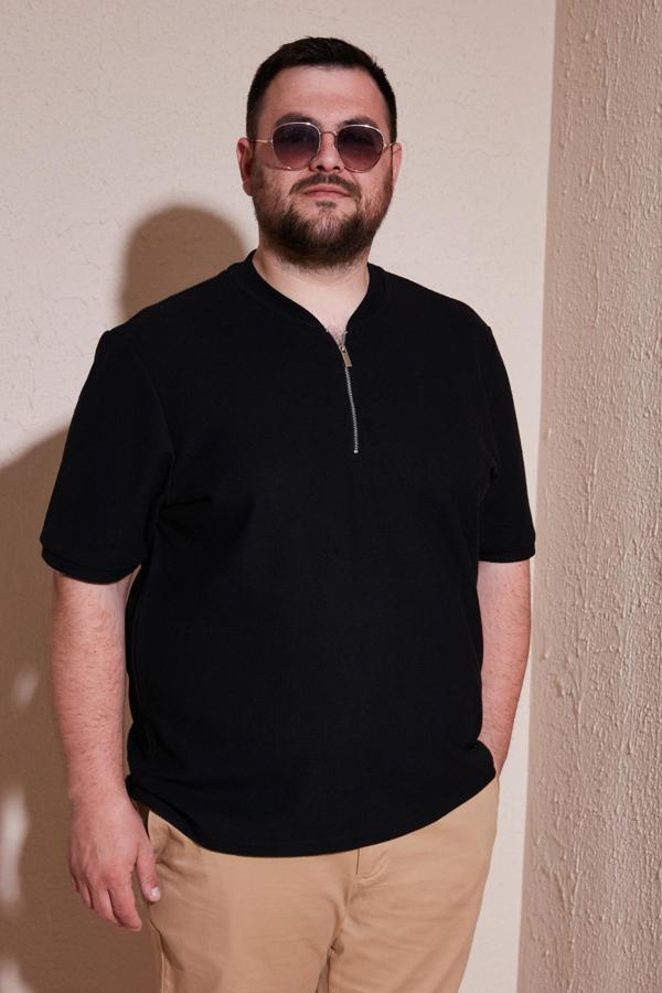 Buratti Büyük Beden Pamuklu Regular Fit Erkek T Shirt 5902653B SİYAH - Image 1