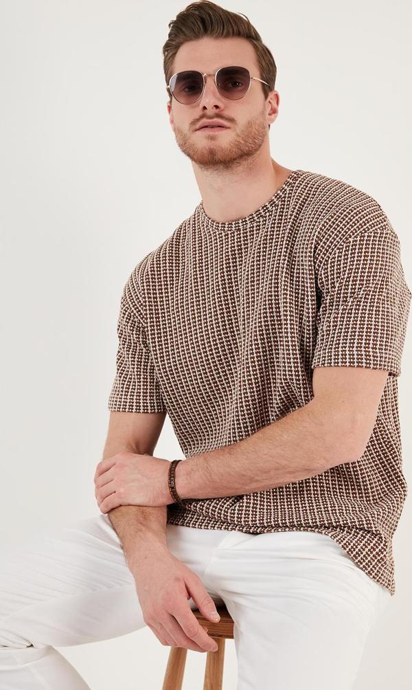 Buratti Pamuklu Regular Fit Bisiklet Yaka Erkek T Shirt CF24S218033 KAHVE - Image 1