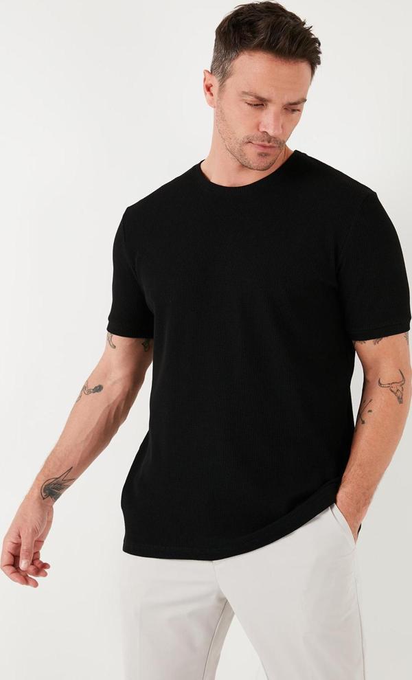 Buratti Pamuklu Bisiklet Yaka Regular Fit Basic Erkek T Shirt 5902759 SİYAH - Image 1
