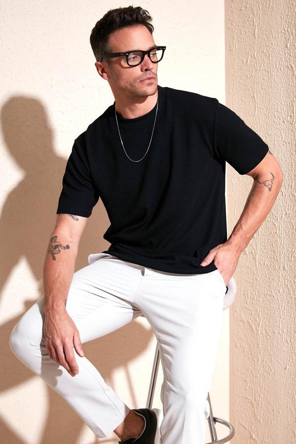 Buratti Pamuklu Bisiklet Yaka Regular Fit Basic Erkek T Shirt 5902767 SİYAH - Image 1