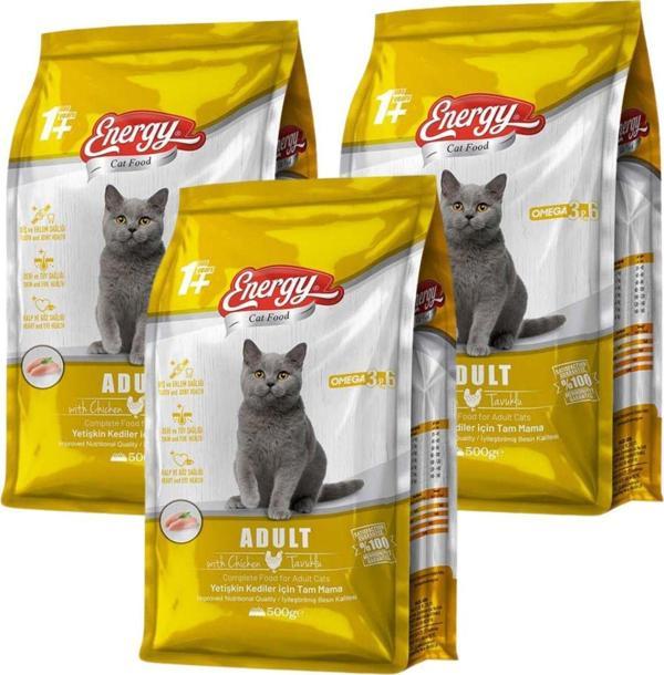 Pet Food Energy 500 G Tavuklu Yetişkin Kedi Maması - 3 Adet - Image 1