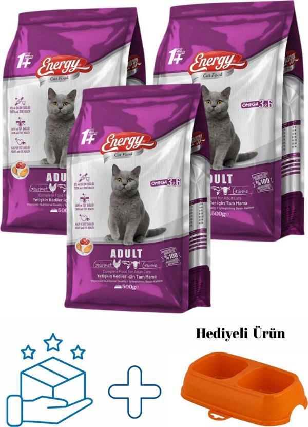 Pet Food Energy Gurme Yetişkin Kedi Maması 500 G - 3 Adet - Image 1