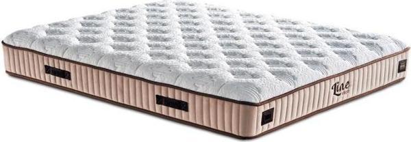 Line Visco Yatak 120x200 cm Tek Kişilik 28 cm Visco Süngerli Yaylı Lüks Yatak Orta Sert Krem Kumaş - Image 1