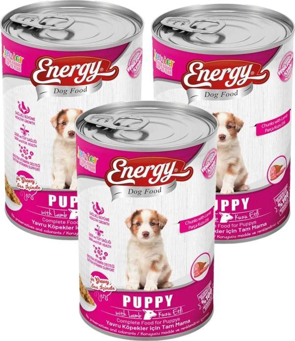 Pet Food Energy Kuzu Etli Yavru Yaş Konserve Köpek Maması 400 G - 3 Adet - Image 1