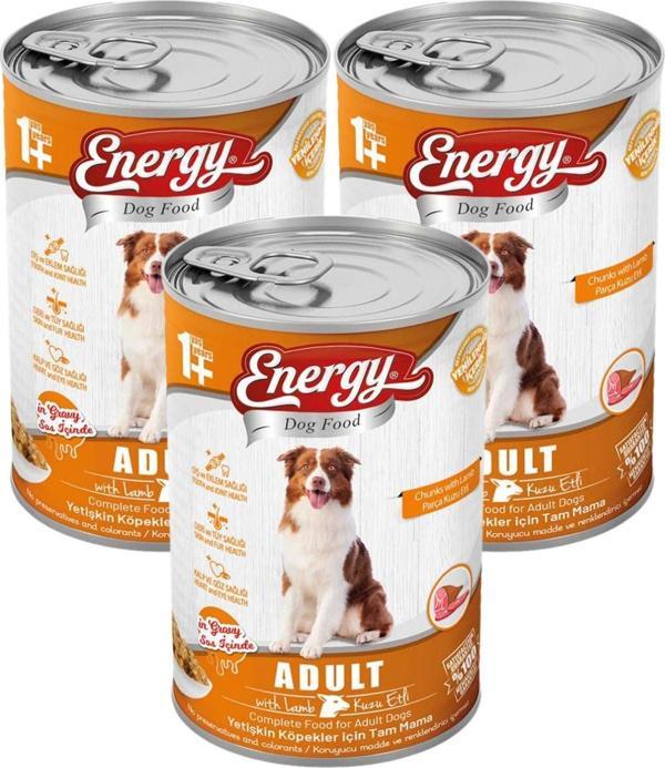 Pet Food Energy Kuzu Etli Yetişkin Yaş Konserve Köpek Maması 400 G - 3 Adet - Image 1