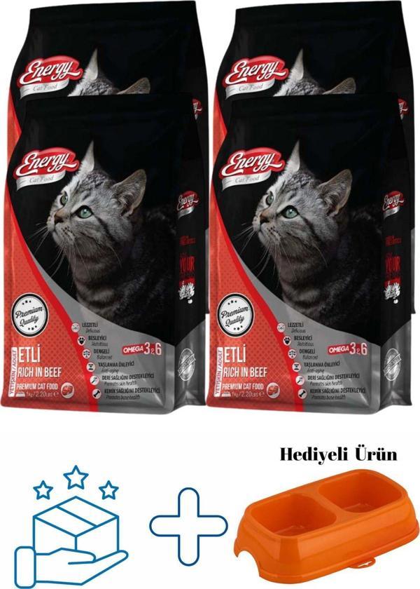 Pet Food Energy Sığır Etli Yetişkin Kedi Maması 1 Kg - 4 Adet - Image 1