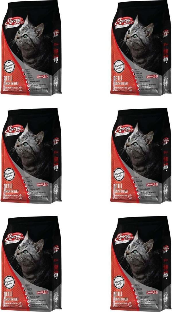 Pet Food Energy Sığır Etli Yetişkin Kedi Maması 1 Kg - 6 Adet - Image 1