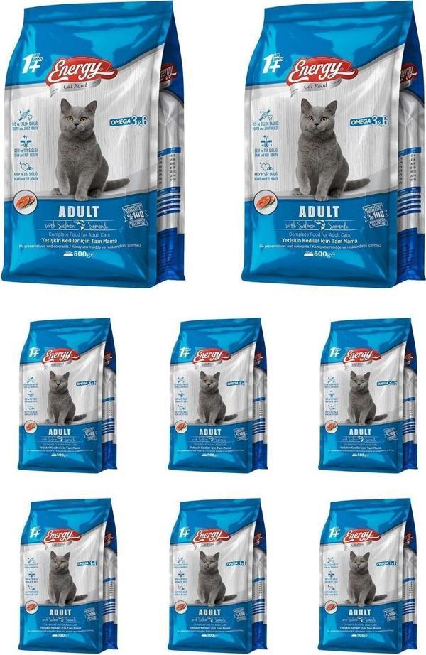 Pet Food Energy Somonlu Yetişkin Kedi Maması 500 G - 8 Adet - Image 1