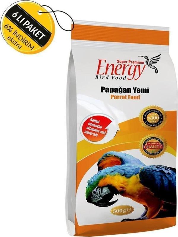 Pet Food Energy Super Premıum Energy Papağan Yemi 500 G Özel Koli 6 Adet - Image 1
