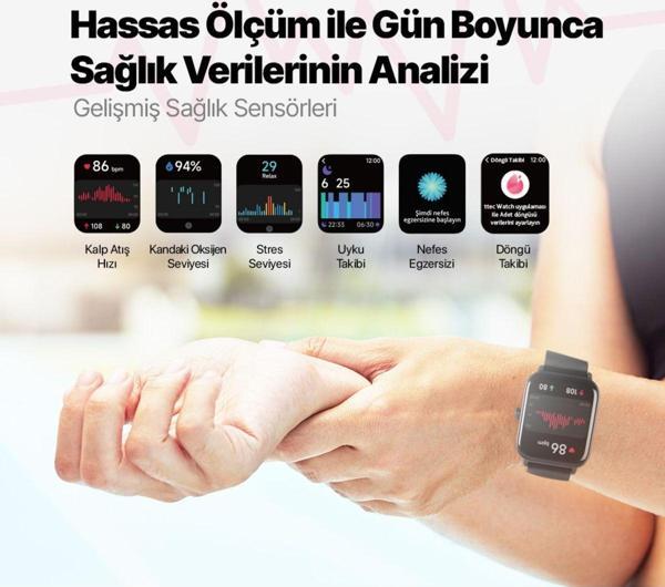 Ttec Tempus 46Mm Tft Ekranlı Dikdörtgen Kasa Akıllı Saat - Image 1