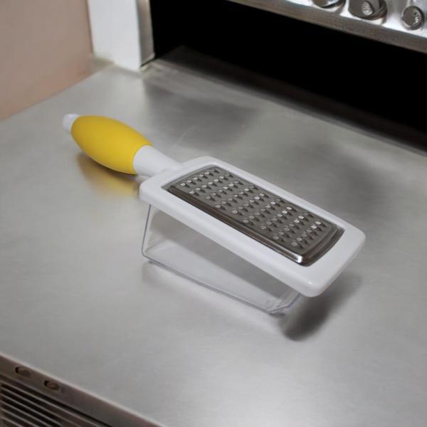 Silikon Saplı Hazneli Rende Hazneli Metal El Rendesi Sarımsak Peynir Sebze El Rendesi  - Image 1