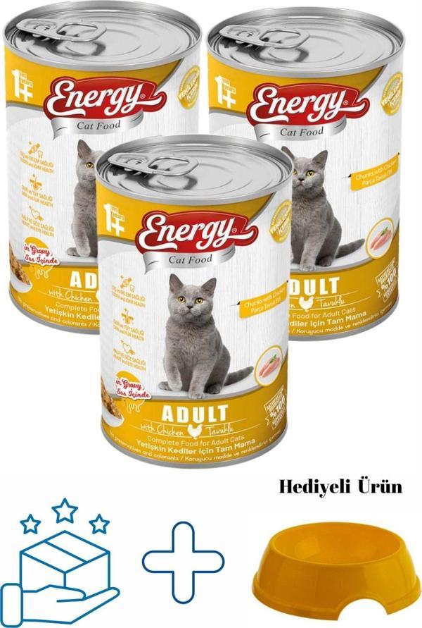 Pet Food Energy Tavuklu Yetişkin Yaş Konserve Kedi Maması 400 G - 3 Adet - Image 1